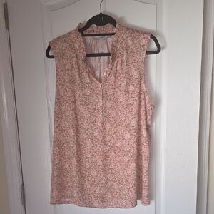 Floral Pink Sleeveless Women's Top